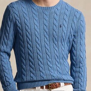 Polo Ralph Lauren Men’s Cableknit Sweater in Blue size L - NWT New in Plastic